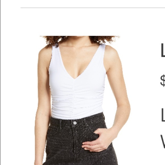 Leith Ruched V-Neck Bodysuit - Picture 2 of 3